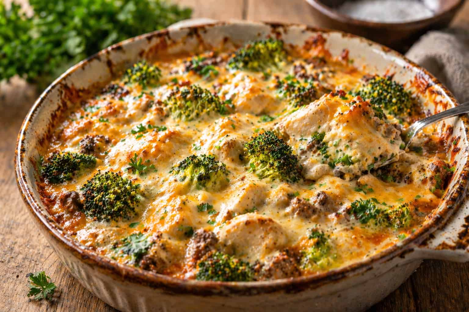 creamy chicken broccoli and cheese casserole low carb keto friendly