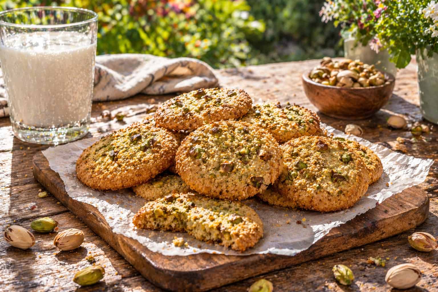 crispy keto pistachio cookie