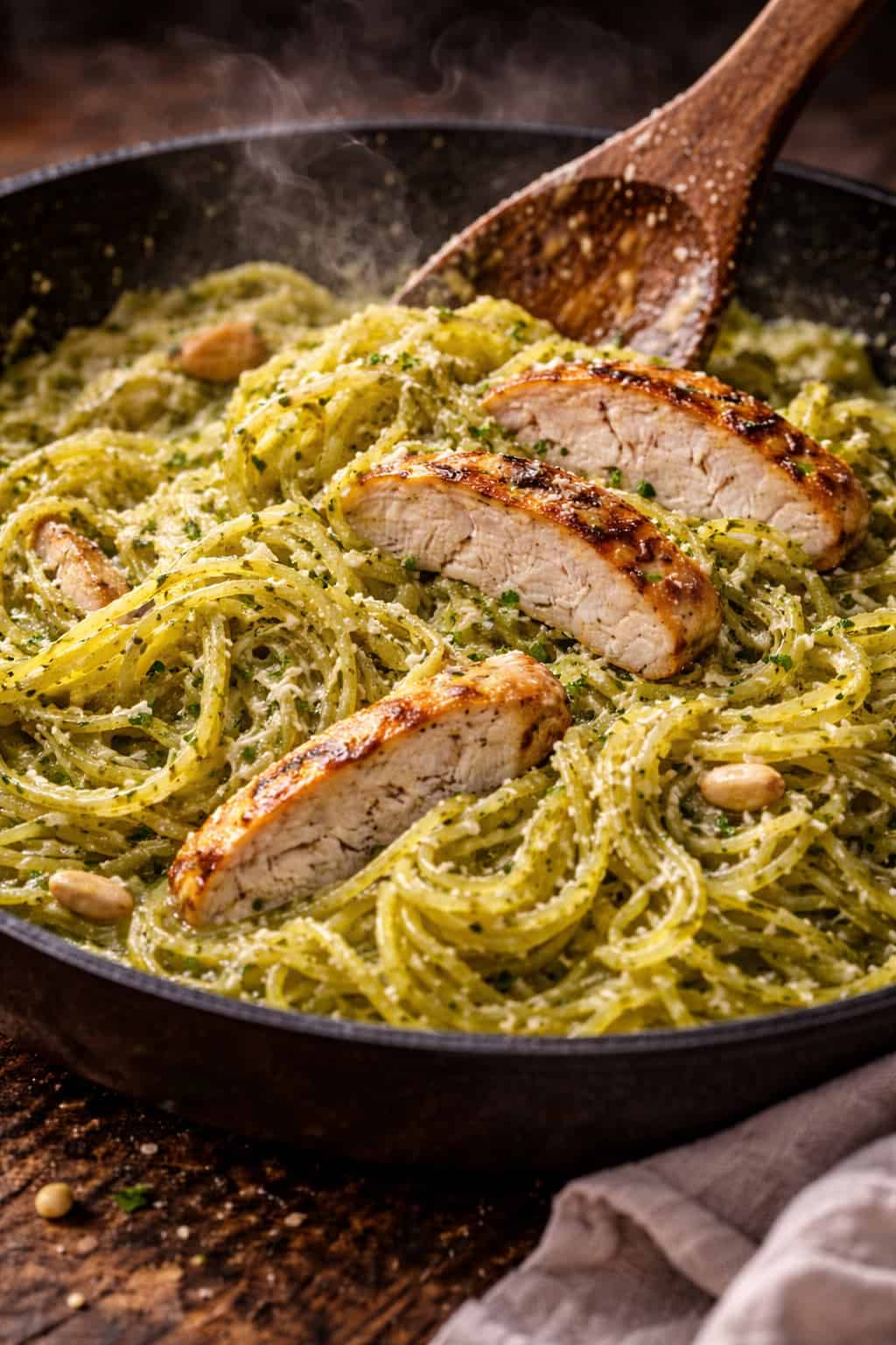 keto chicken pesto spaghetti squash