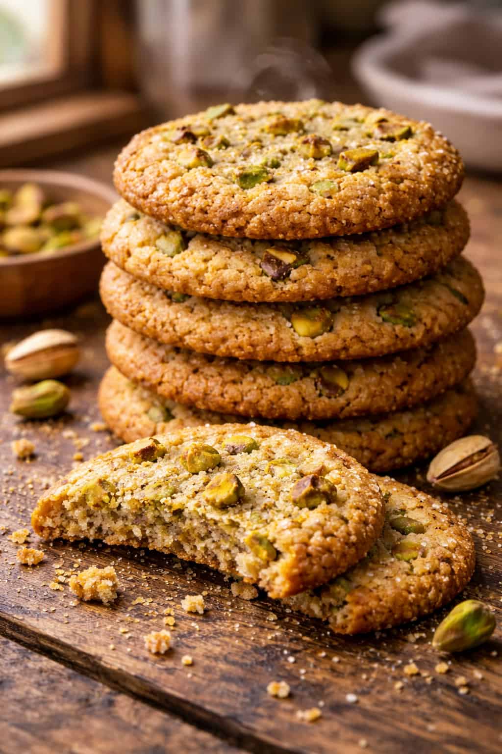 keto pistachio chocolate chip cookies