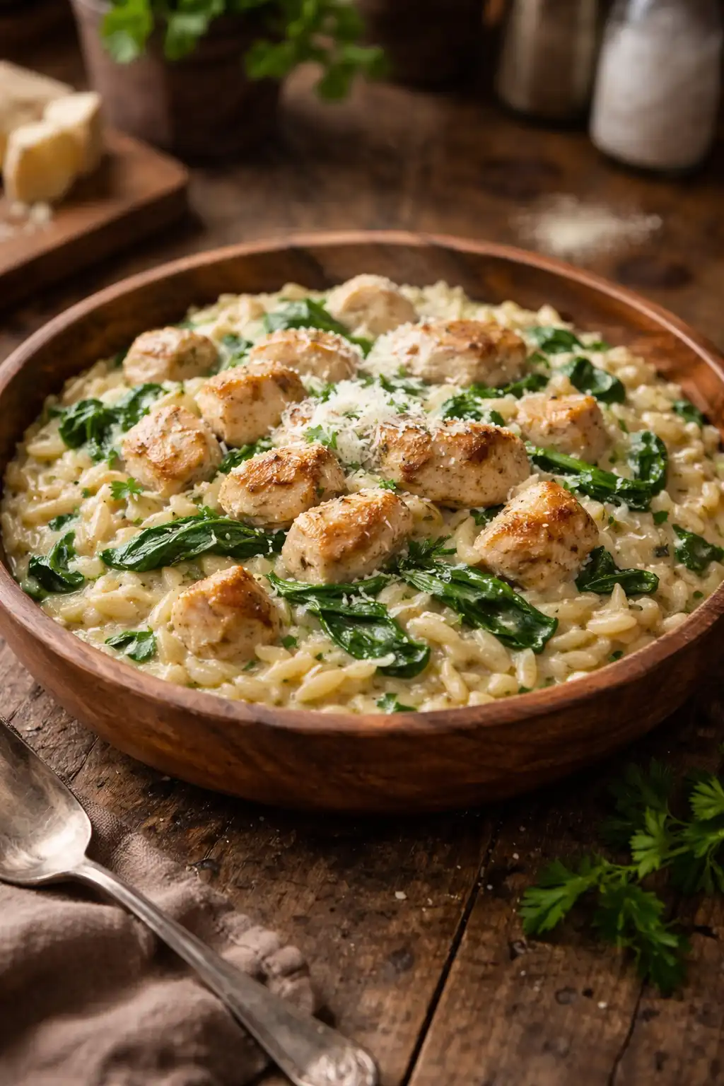 low calorie high protein chicken orzo