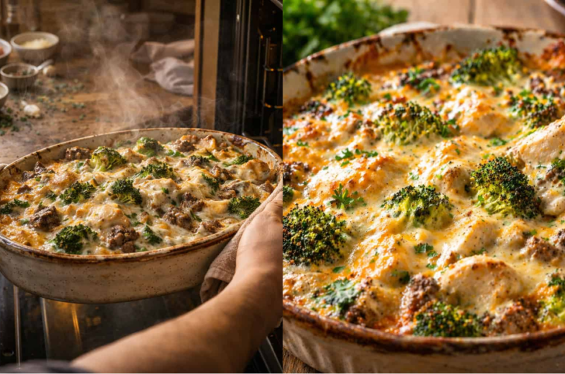 The Ultimate Creamy Chicken, Broccoli & Beef Casserole—Low Carb & So Satisfying
