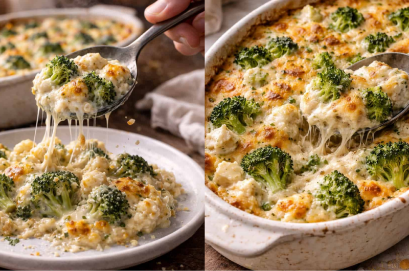 Creamy Keto Broccoli Cauliflower Bake (So Cheesy, So Addictive!)