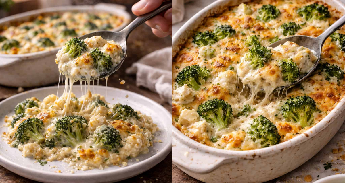 keto broccoli and cauliflower cheese bake