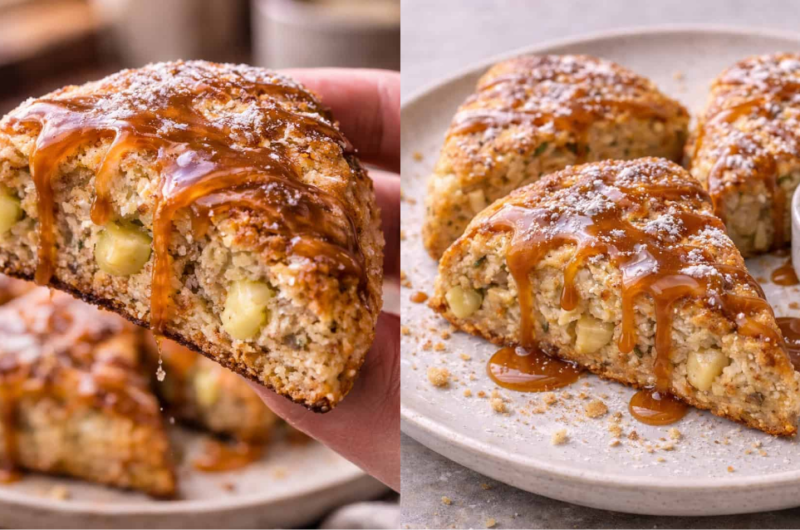 Keto Caramel Apple Scones That Taste Like Fall in Every Bite (No Sugar!)